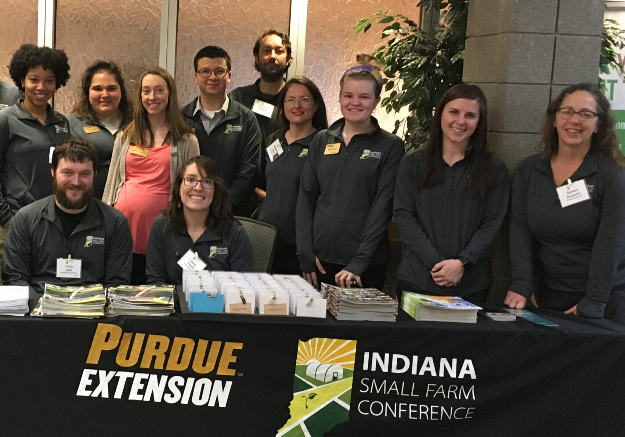 Image of Purdue extension staff at small Farm Conference