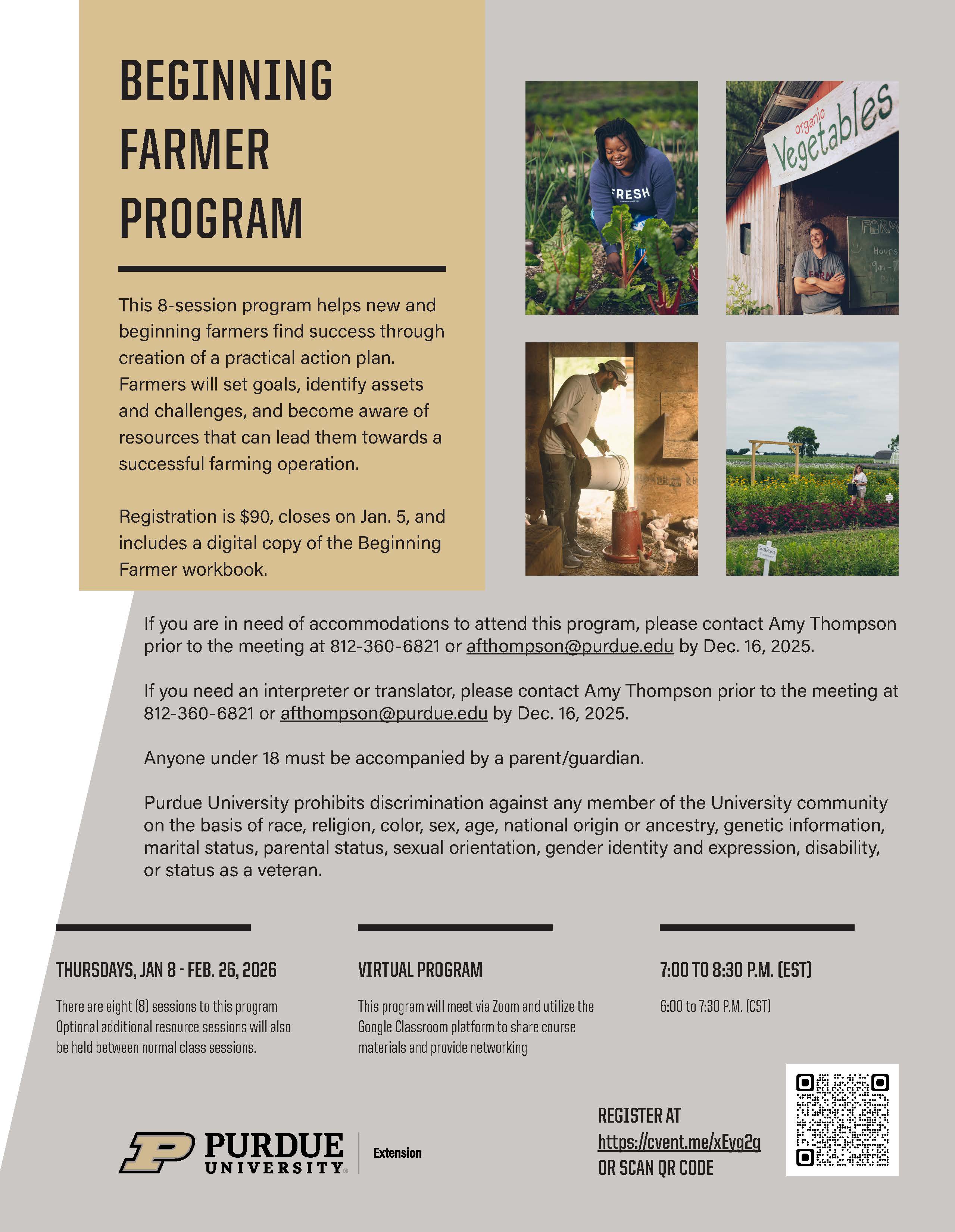 Beginning Farmer Flyer, registration info