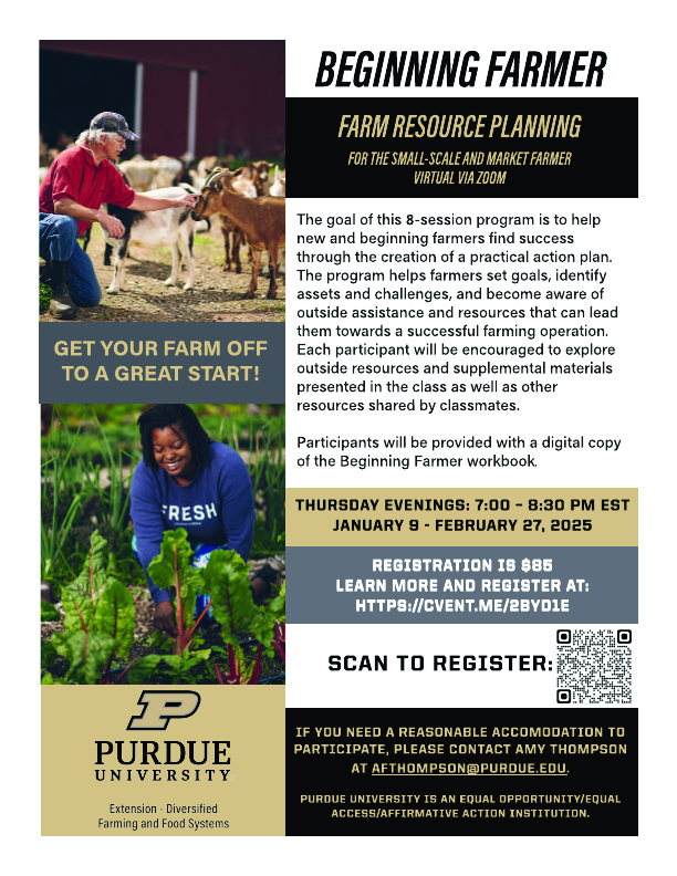 Beginning Farmer Flyer, registration info