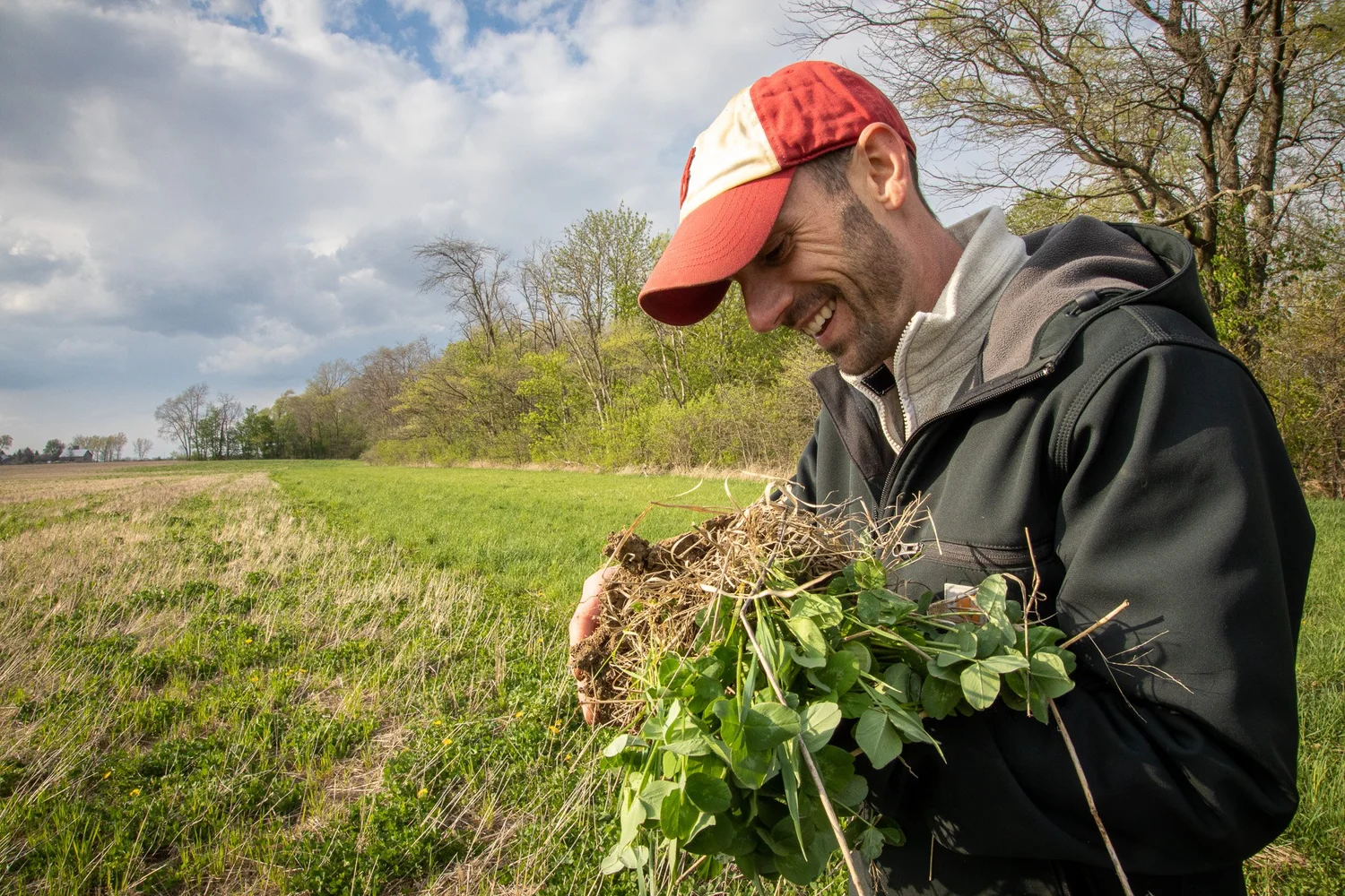 Shane Meyer on his farm