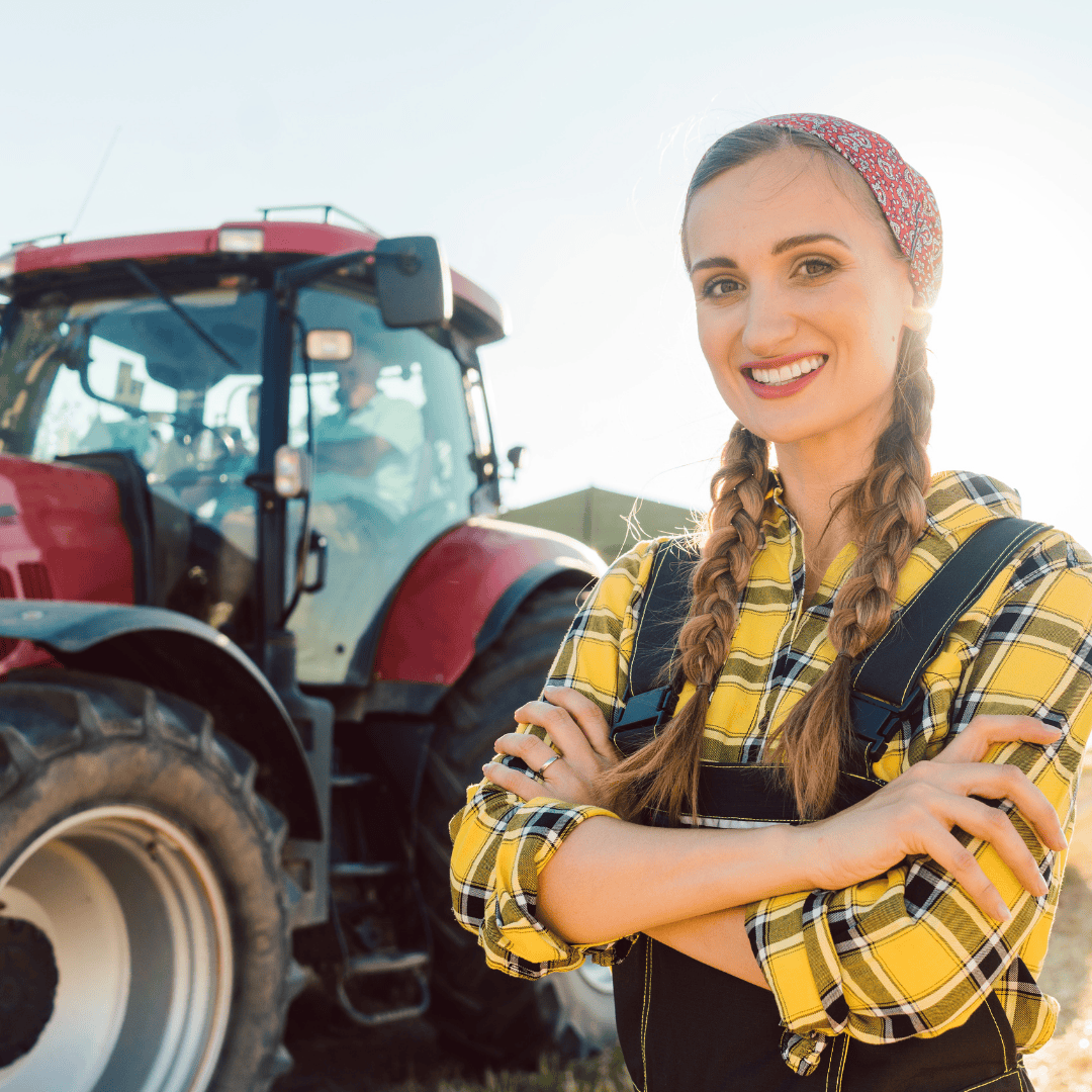 woman with tractor