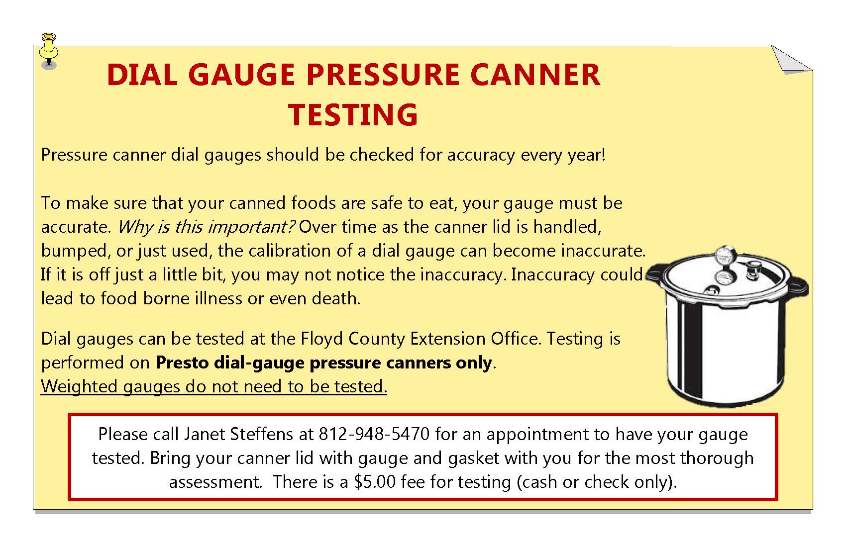Dial Gauge Presser Canner Testing