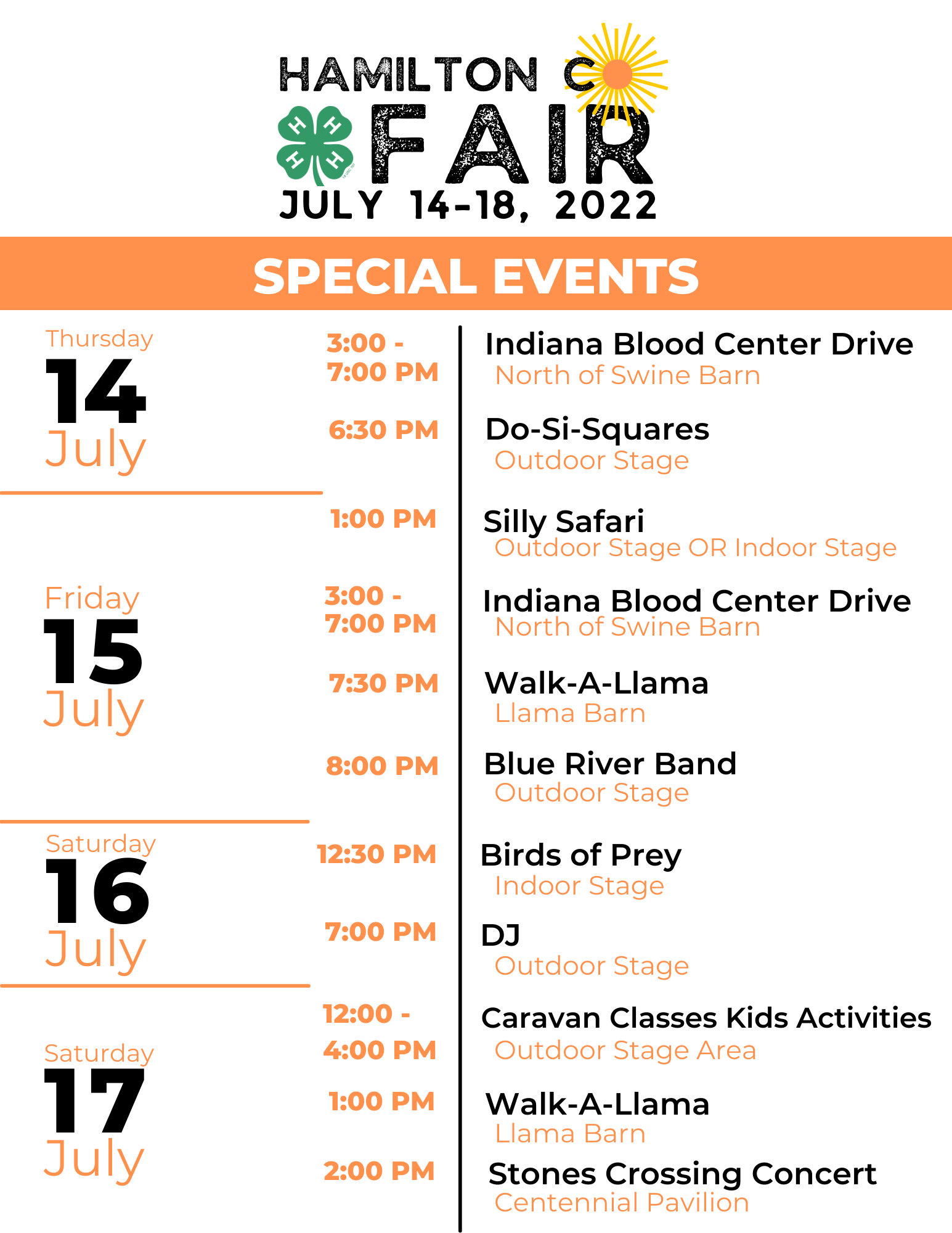 Hamilton County 4H Fair Special Events