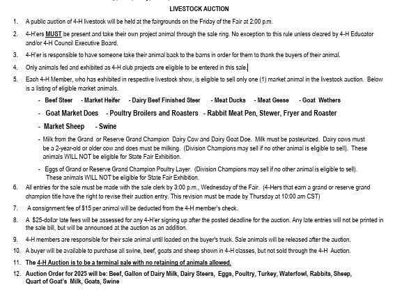 auction info