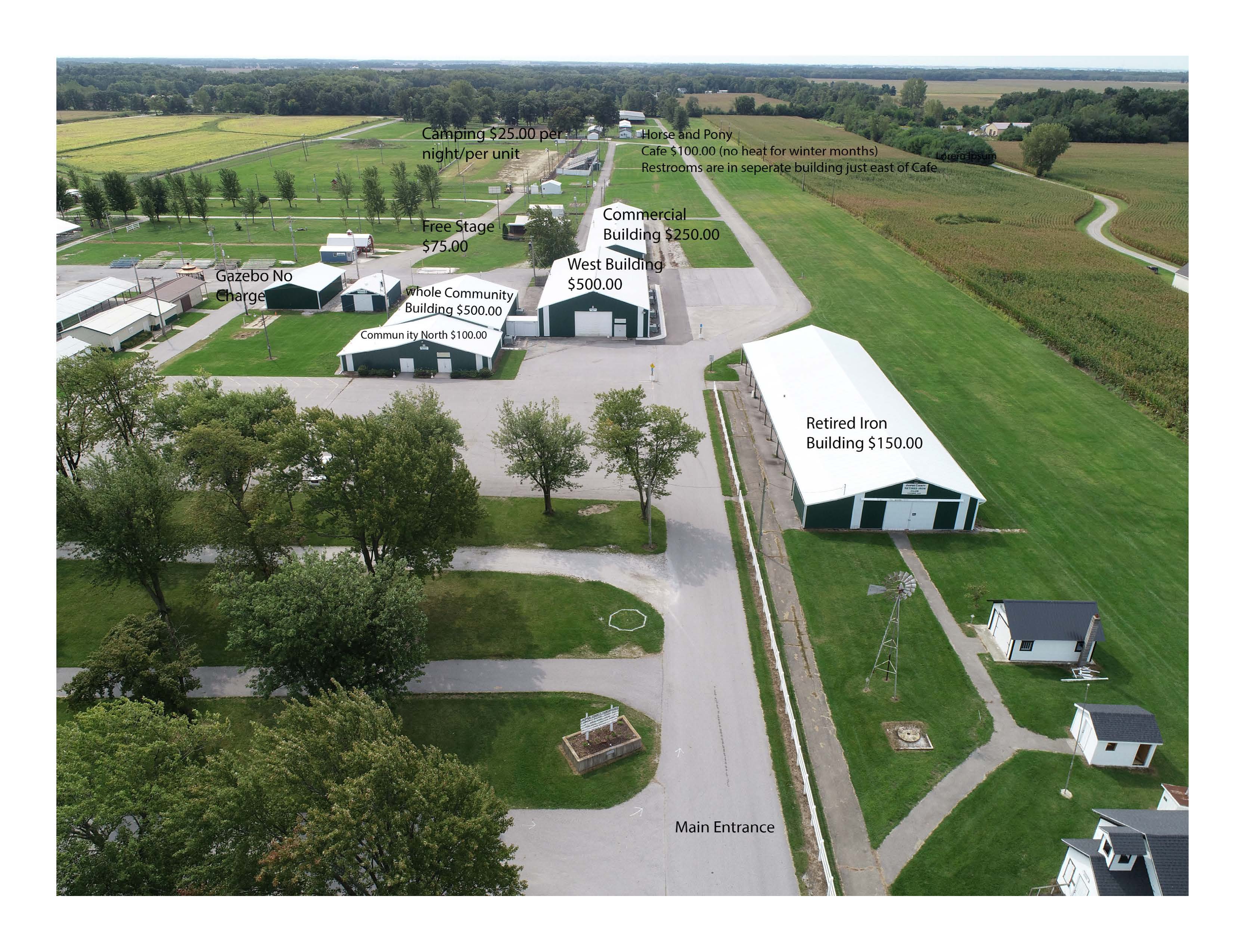 fairgrounds buildings with prices