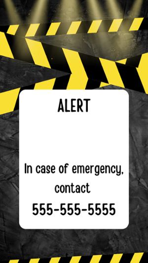 picture of cell phone with emergency contact name