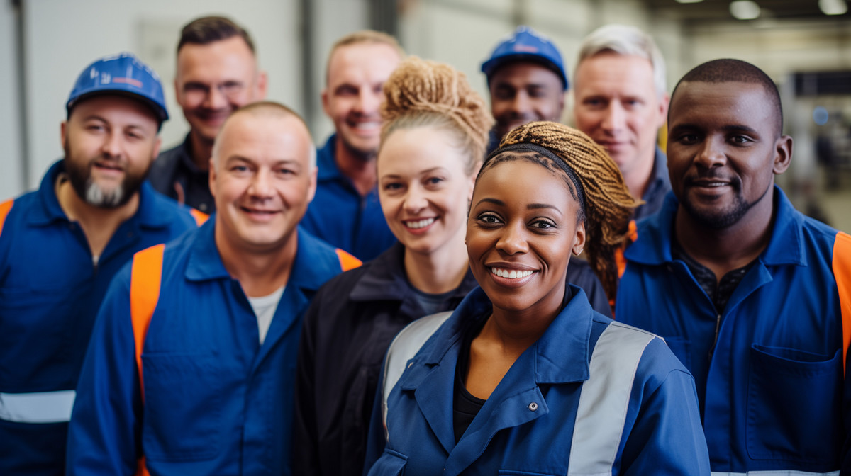 Group photo of smiling Industrial Workers