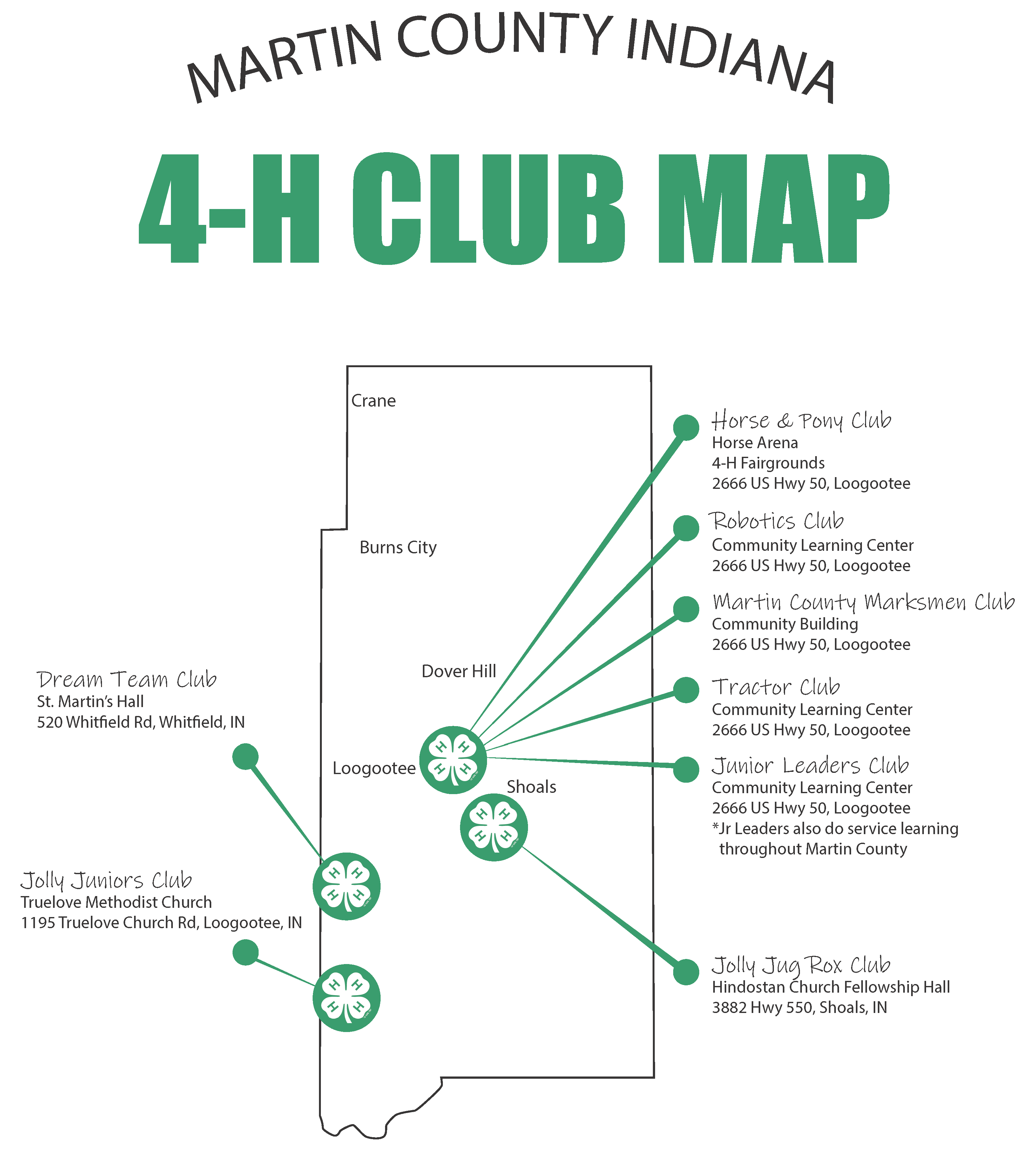 Martin County 4 H Club Map 