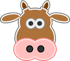 Brown cow cartoon clipart