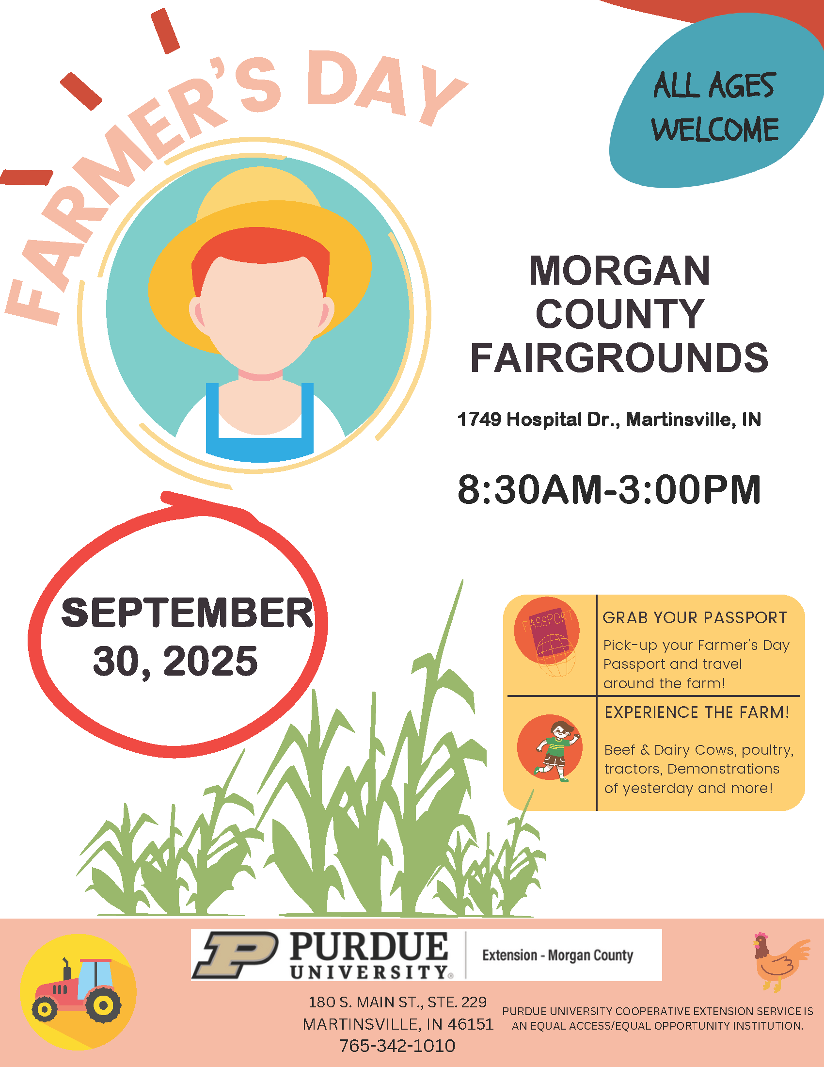 Farmer's Day, Sept. 30, 2025 Morgan County Fairgrounds 8:30am-3:00pm
