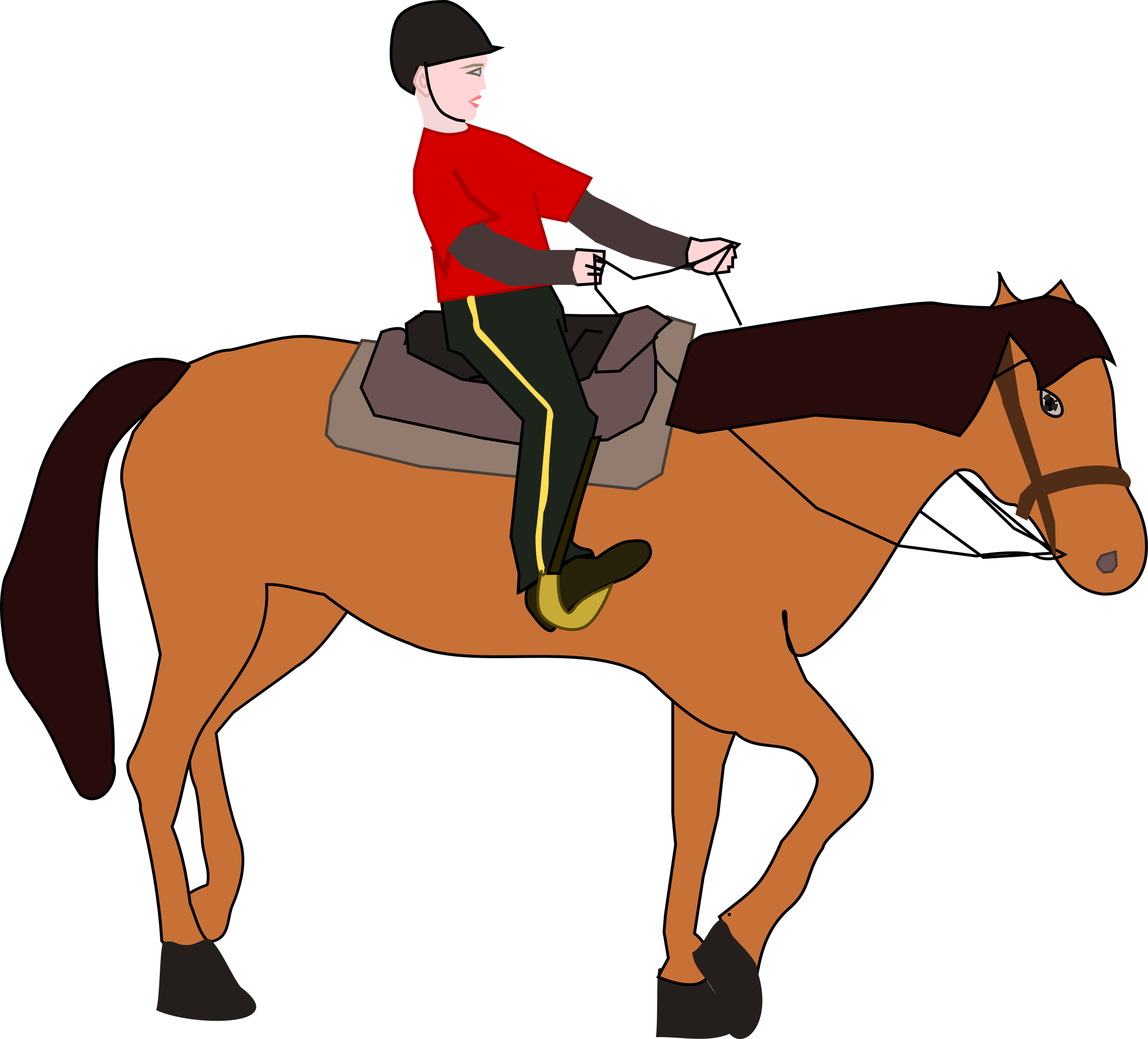 Horse and rider clipart