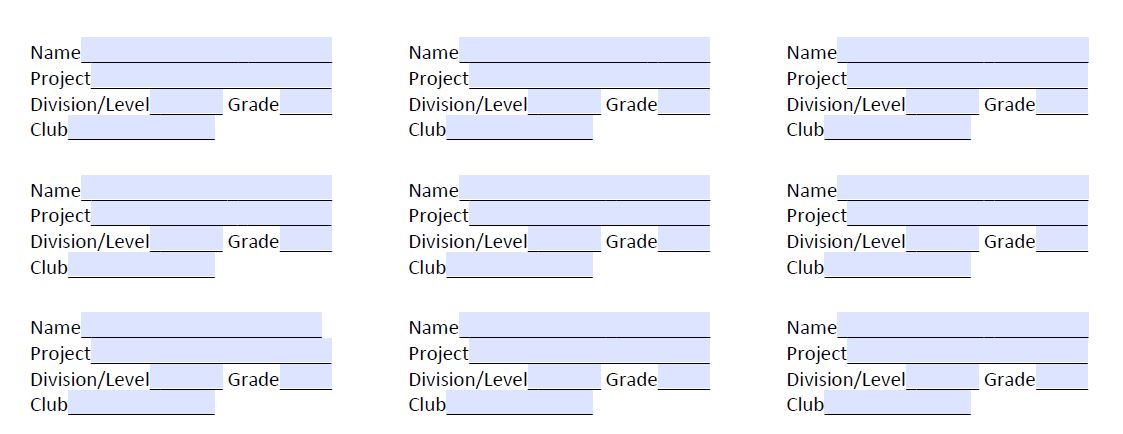 Screen Grab of Indoor Project Labels