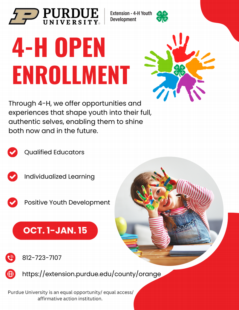 4-H Open Enrollment Flyer