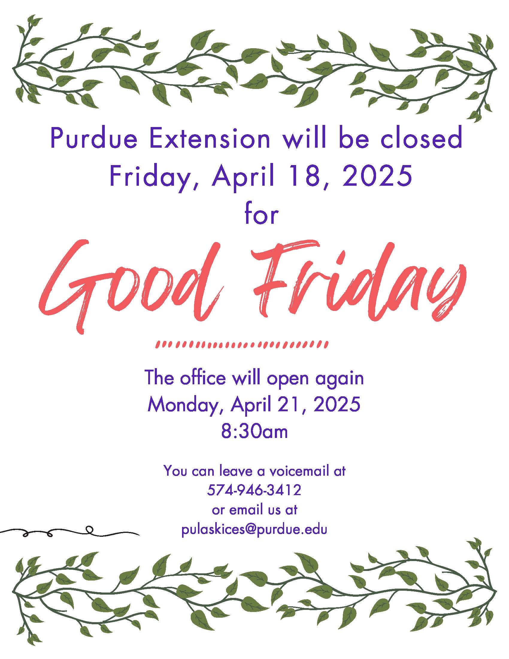 Office Closed for Good Friday