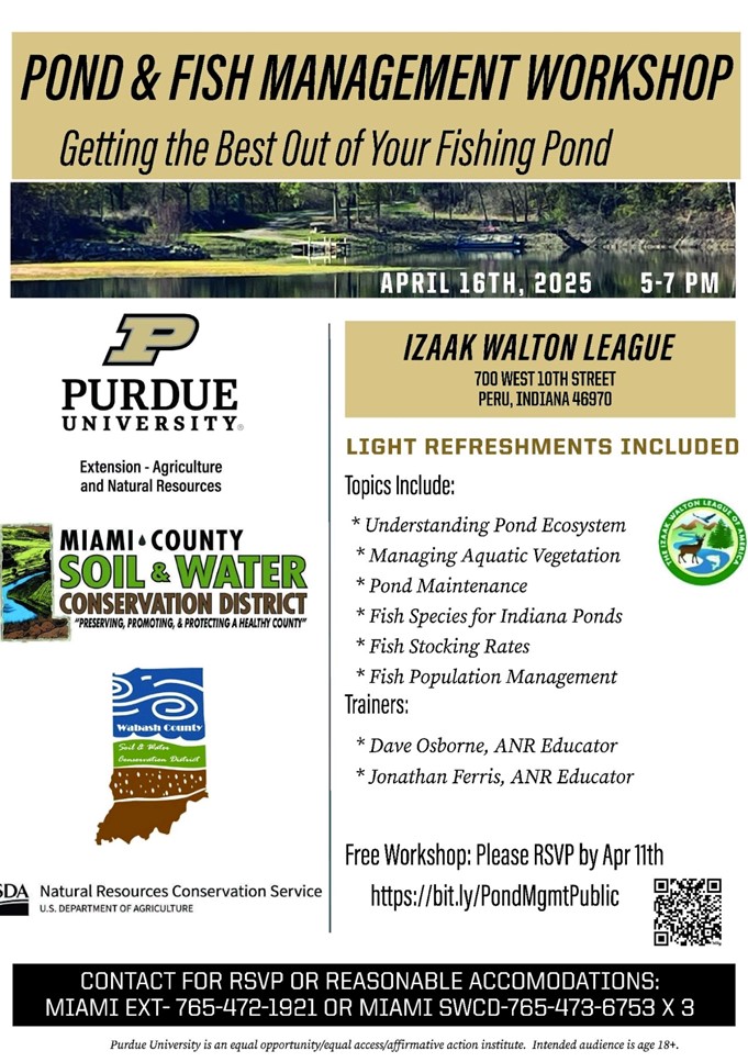 April 16 - Pond &amp; Fish Management Workshop