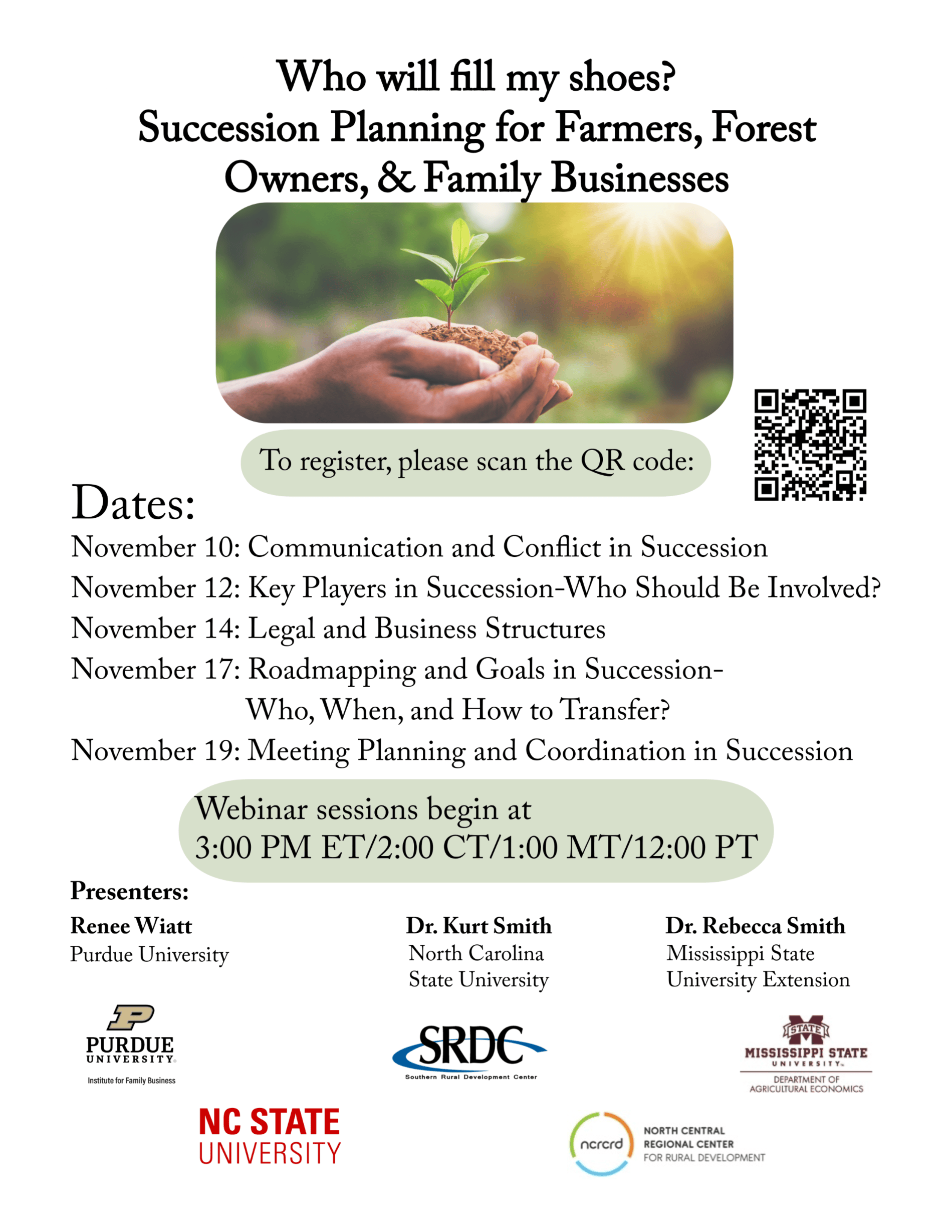 Flyer for virtual workshop series with schedule dates on it.