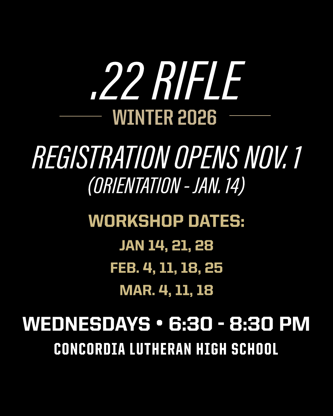 .22 Rifle - Winter 2026
