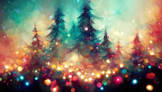 colorful Christmas Trees
