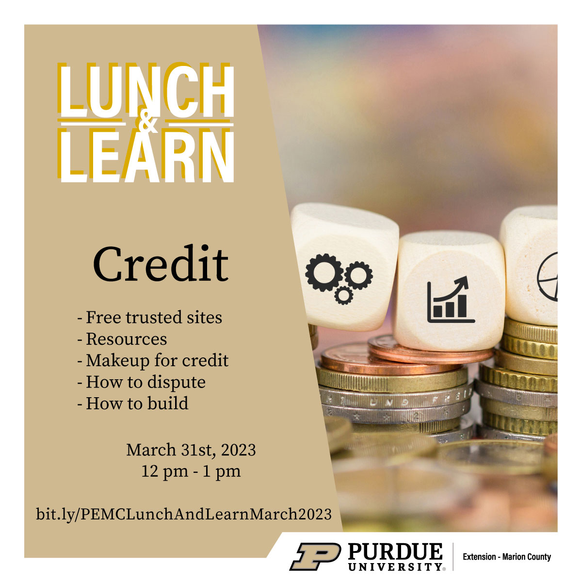 Picture of coins Lunch and Learn Credit