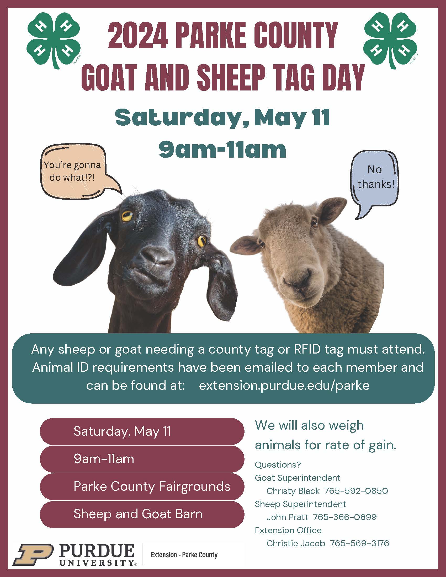 Goat and Sheep Tag Day
