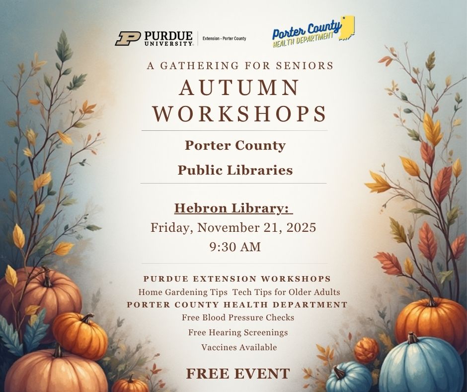 Senior event at public library gardening tips, tech tips, bp screening , hearing screening free event