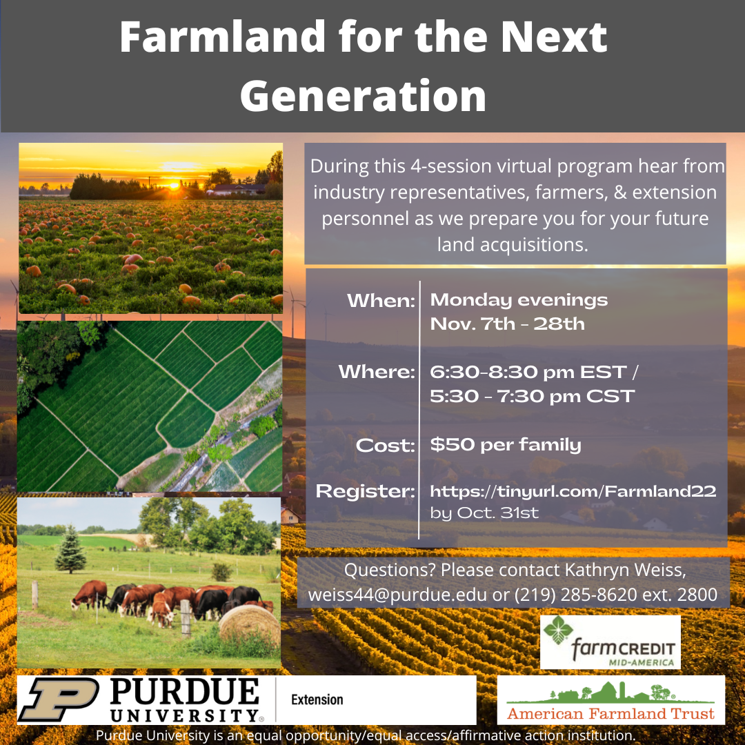 Flyer with details about the Farmland for the Next Generation Program
