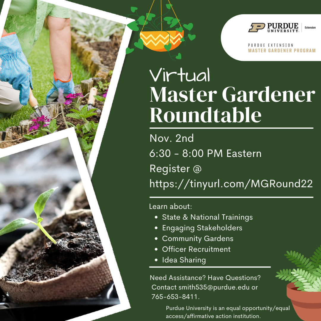 Flyer with details about the Virtual Master Gardener Roundtable 