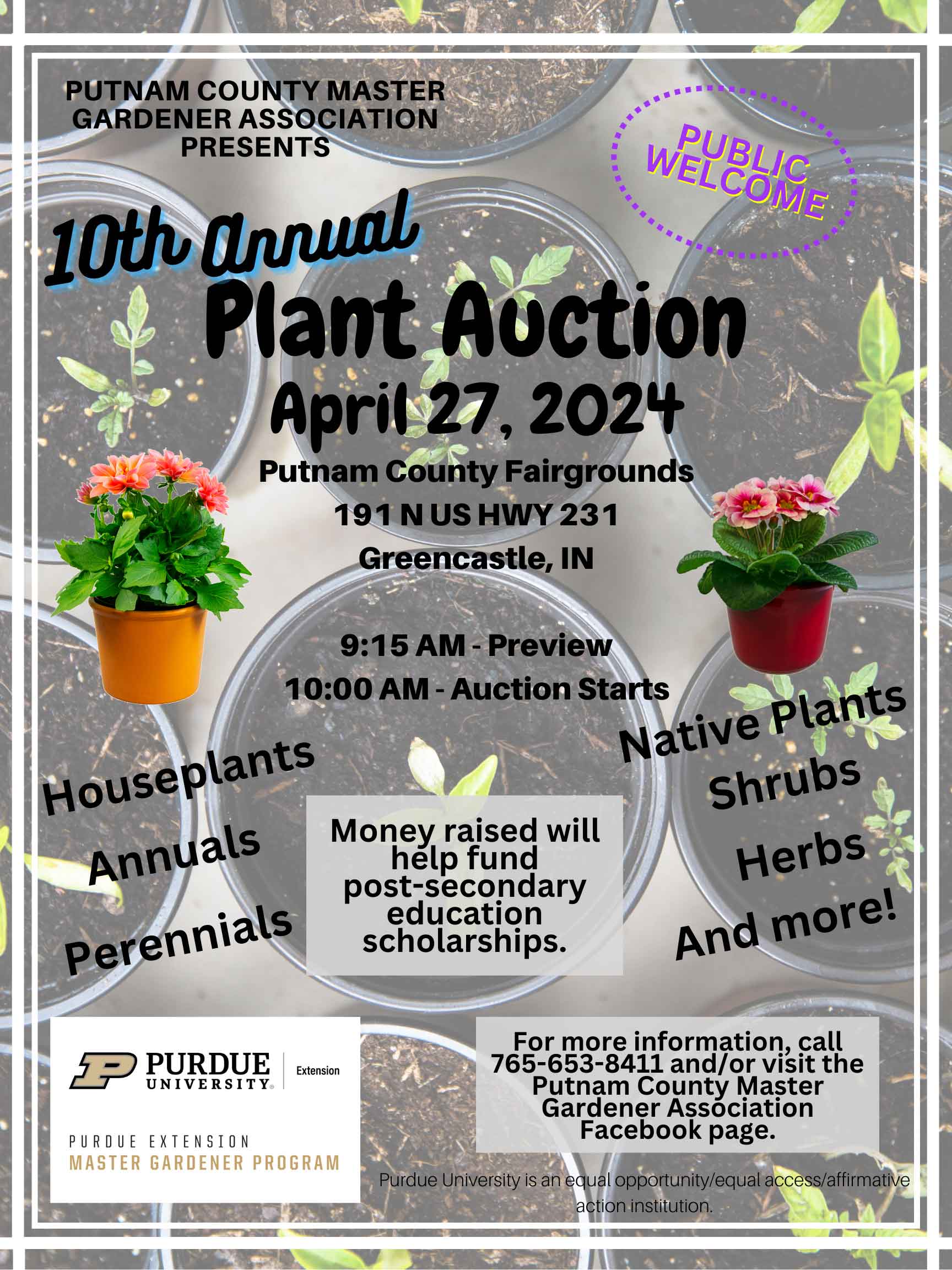 Flyer for 2024 Plant Auction 
