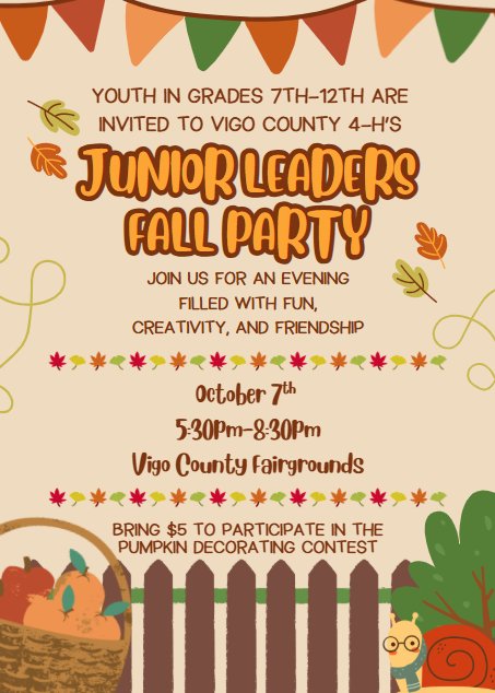 junior leaders fall party flyer