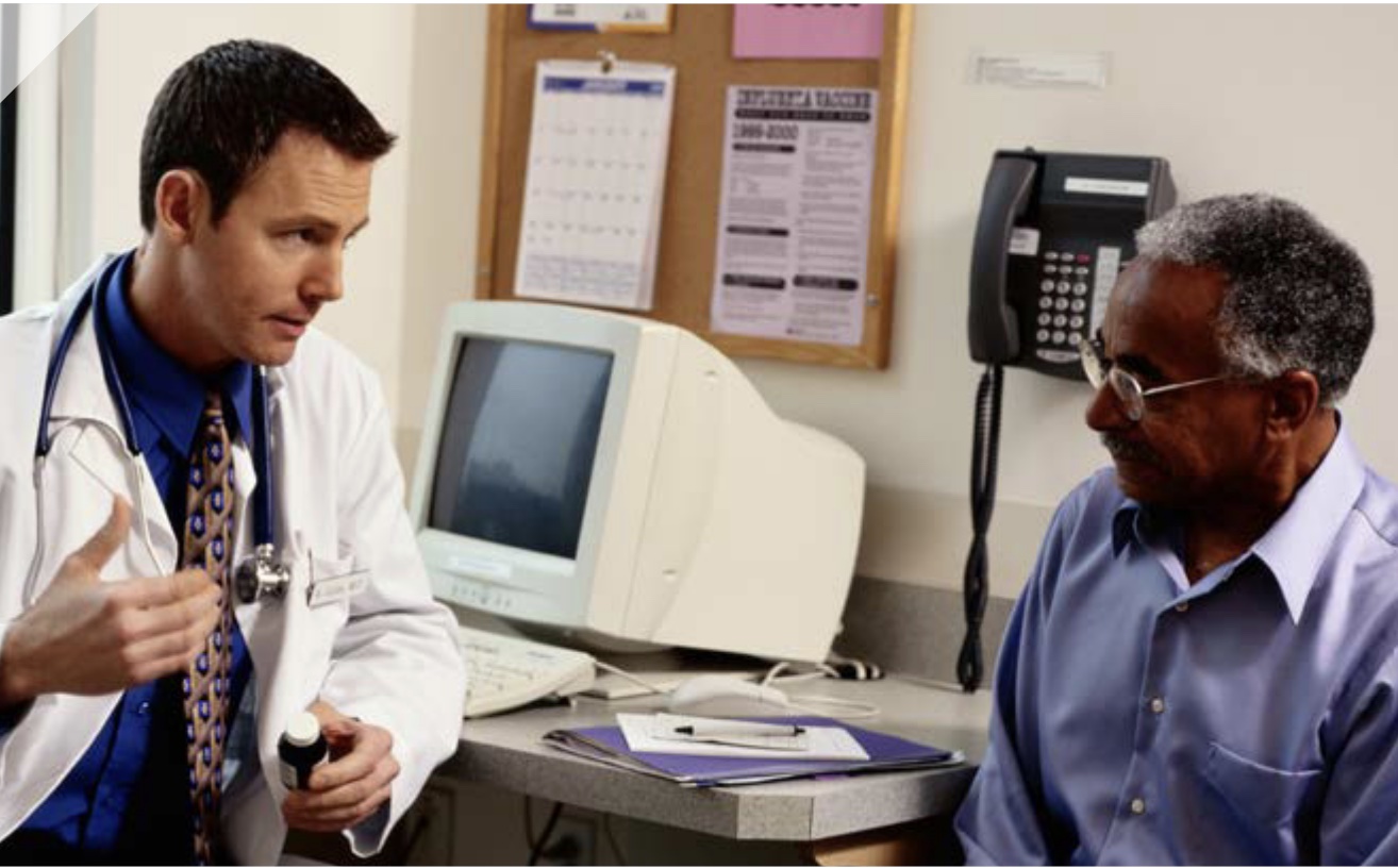 a doctor talking to a patient