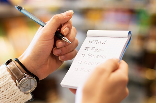 note book with a list