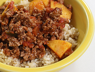 Pork and Nectarine Picadillo