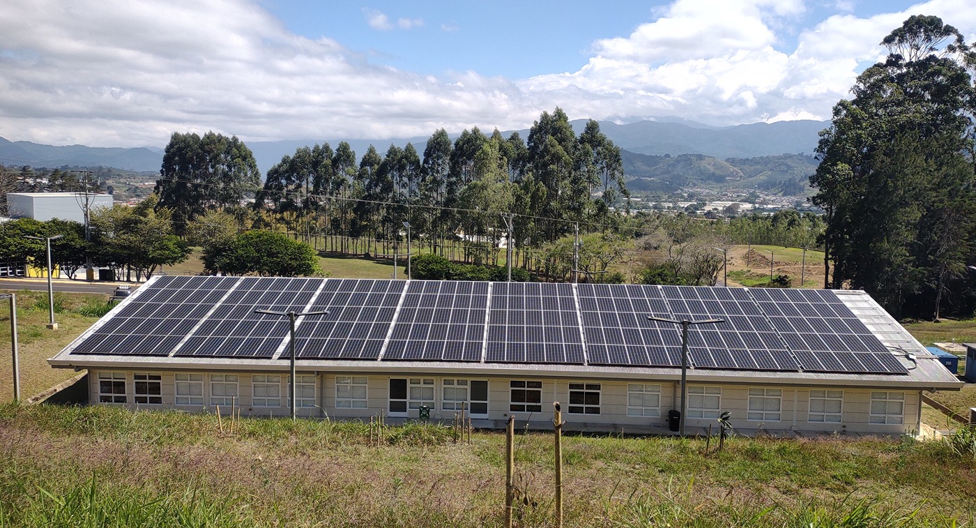 Solar panels on building in Costa Rica.