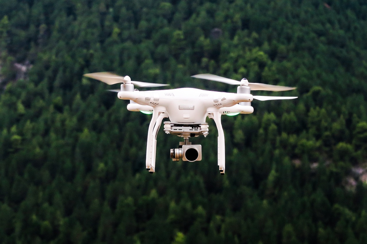 UAV flying over trees