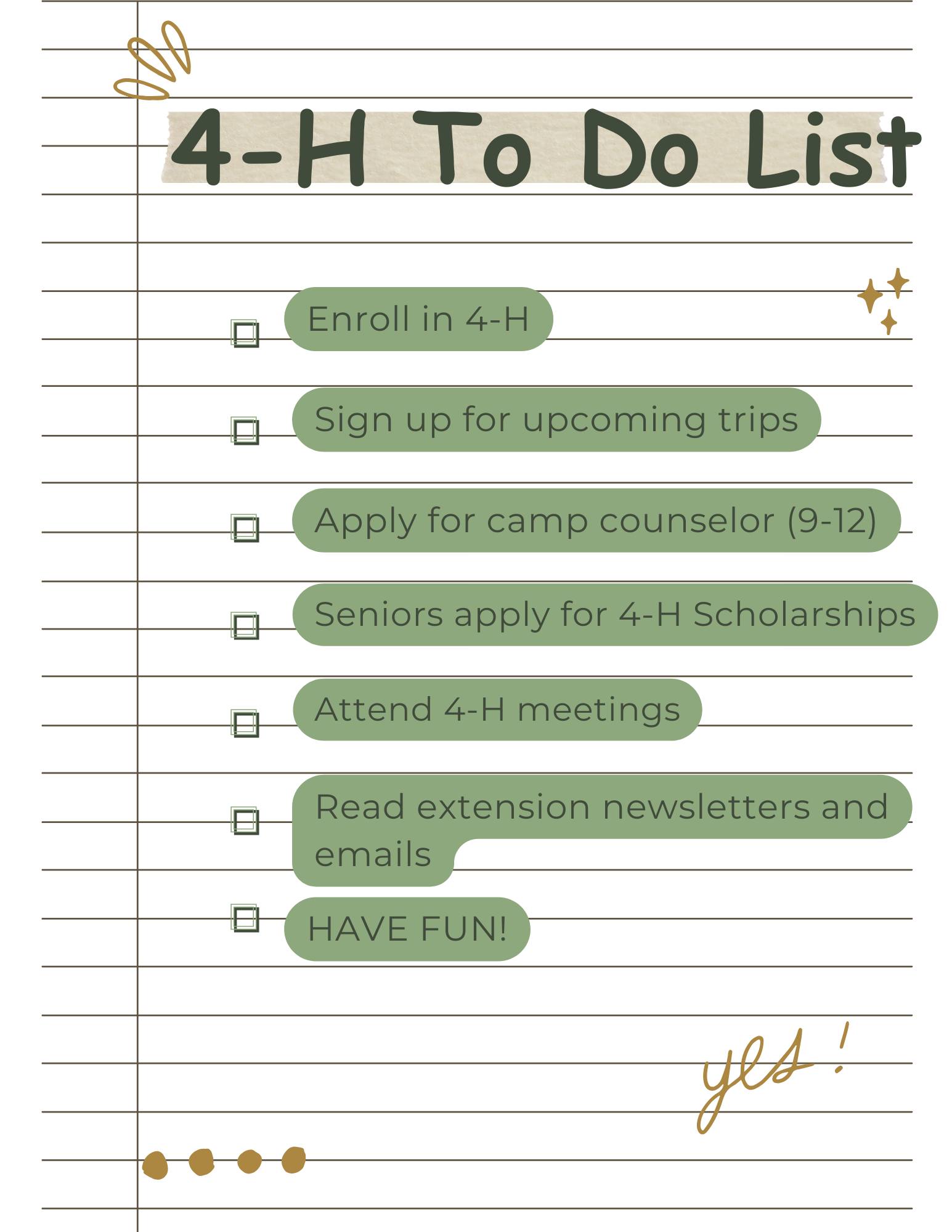4-H To-Do List
