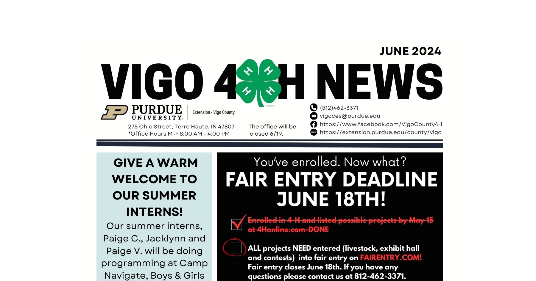 July 2024 Vigo 4-H Newsletter