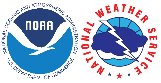 Logos of National Oceanic and atmospheric Administration and National Weather Service