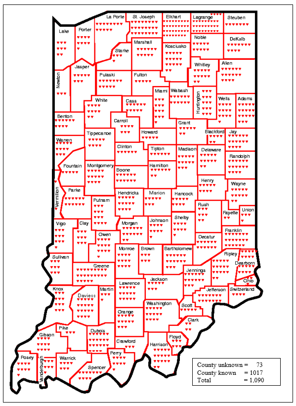 Indiana heat map