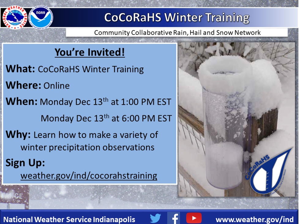 Image of announcement for cocorahs training