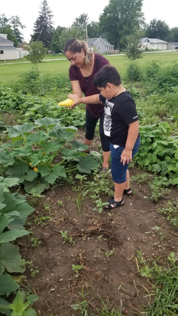 Person in a garden outside