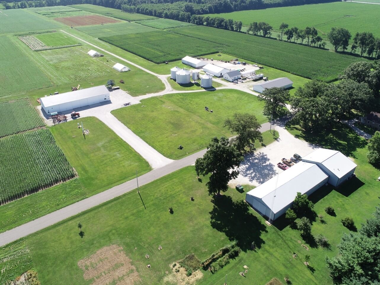 Image of a farm from above 