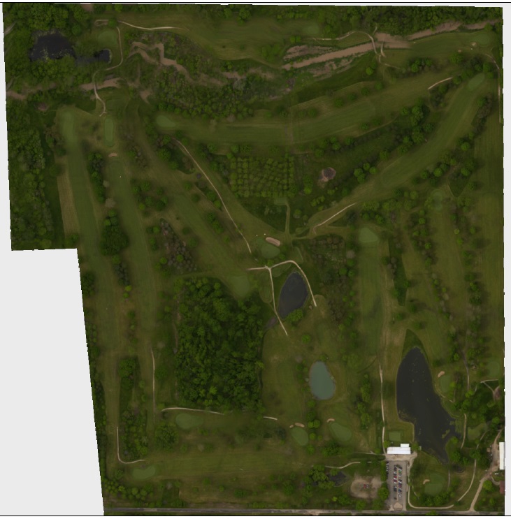 Image of a golf court map  generated using the Quantix fixed-wing UAV from AeroVironment